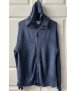Carbon Full Zip Long Sleeved Hooded Sweater Mens Size Medium Blue Heathe... - £13.92 GBP