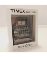 Timex Collectible Mini Clock Metal Silver Tone NCR Cash Register 3&quot; x 2.5&quot; - $19.99