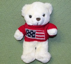 10&quot; Mty International Teddy Bear Plush Red Usa Flag Sweater Stuffed Animal Toy - £12.76 GBP