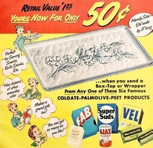 1949 Colgate Palmolive Snack Tray Advertisement Soap Cleaning Products D... - $373.69 MXN