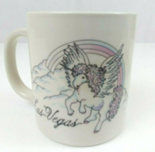 Vintage Las Vegas Unicorn On Clouds With A Rainbow Coffee Cup - £6.09 GBP