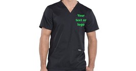 Custom embroidered men's scrub shirt - £37.75 GBP