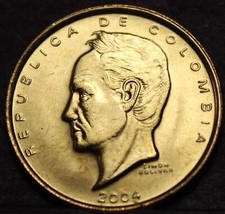 Colombia 20 Pesos, 2004 Gem Unc~Simon Bolivar~Brass~1st Year - £2.46 GBP