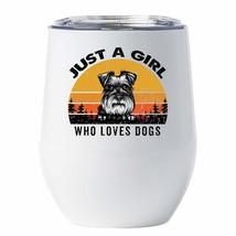 Just A Girl Who Loves Miniature Schnauzer Dog Tumbler 12oz Cup Gift For Dog Mom - £18.16 GBP