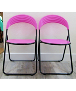 Matched Pair of Postmodern Italian Designer Studio GP Pink Folding Chair... - $474.04 CAD