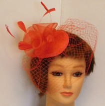 Red Birdcage veil Hat Fascinator Wedding, Race, Royal Ascot hat,  Christmas fren - £35.40 GBP