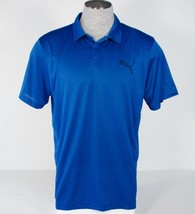 Puma Cat Logo Blue Short Sleeve Lightweight Poly Polo Shirt Men&#39;s NWT - £31.46 GBP