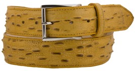 Mens Buttercup Real Leather Lizard Iguana Print Cowboy Belt Casual Buckle Cinto - £23.96 GBP