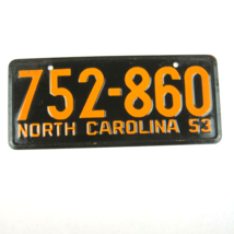 Vintage 1953 Wheaties Cereal North Carolina Metal Bicycle License Plate 752-860 - £7.98 GBP