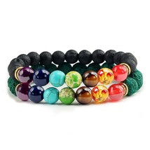 Et 7 chakra bracelet for women men balance buddha reiki prayer tiger eyes black natural thumb200