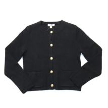 NWT J.Crew Emilie Sweater Lady Jacket in Black Cotton Knit Cardigan XS - £77.97 GBP