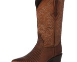 Mens Cognac Cowboy Boots Leather Teju Lizard Pattern Western J Toe Bota - £87.12 GBP