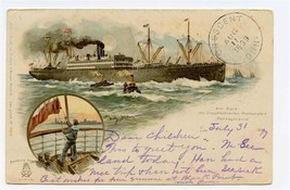 On Board the Twin Screw Pennsylvania Postcard 1899 Hamburg American Line  - £35.81 GBP