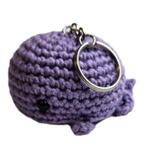 Crochet Whale Keychain (Purple) - $10.00