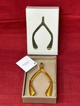 NIB West Emory Gold Brass Lucky Wishbone Paperweight Mpls MN - £39.32 GBP