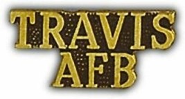 Travis Afb Air Force Base Script Gold Lapel Pin - $19.99