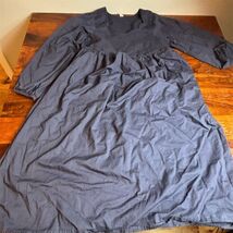 Old Navy Women's XL Blue Midi Dress Smocked Bodice Bishop Sleeves - $13.17