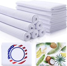 Breling Sublimation White Towels Waffle Weave Kitchen Towels 24 X 16 Inc... - $35.83