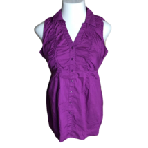 Motherhood Maternity Button Up Collared Shirt ~ M ~ Purple ~ Sleeveless - £9.37 GBP
