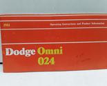1981 Dodge Omni Owners Manual [Paperback] Dodge - $6.80