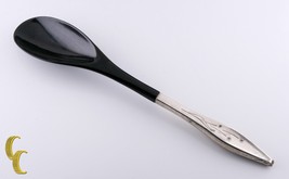 Mid Century Modern Salad Spoon Sterling Silver &amp; Plastic Starburst Pattern - $51.98