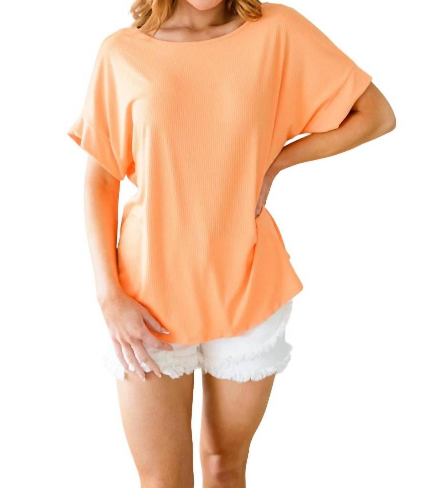 White Birch Back At It Twisted Back Top Orange - $32.00