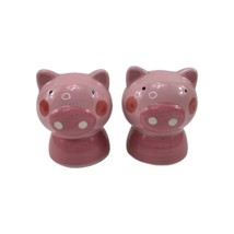 Ceramic Pink Pig Salt &amp; Pepper Shakers Set Handcrafted in Thailand - $147.90 MXN