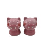 Ceramic Pink Pig Salt &amp; Pepper Shakers Set Handcrafted in Thailand - $147.90 MXN
