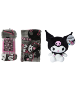 Hello Kitty Sanrio KUROMI PLUSH + Silk Touch Throw Blanket 40x50 Cute NE... - £23.45 GBP