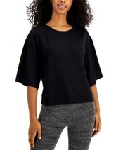 allbrand365 designer Womens Activewear Cropped Elbow-Sleeve Top, Large - $47.89
