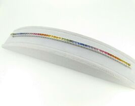 14k White Gold 8.70 Carat Genuine Natural Rainbow Sapphire Bracelet (#J4... - $9,150.60 CAD