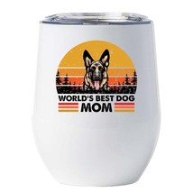 World&#39;s Best German Shepherd Dog Mom Wine Tumbler 12oz Cup Gift For Dog Lover - £18.11 GBP