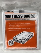 UHAUL Mattress Bag TWIN SIZE  87&#39;&#39;L 39&#39;&#39; W 10 H Plastic Dust Bug Waterproof - $17.77