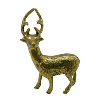 Vintage Mini Brass Reindeer, Deer, Stag 3 inches Made in Tiawan - £11.86 GBP