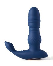 Jaden Thrusting Prostate Massager Vibrating Butt Plug Anal Sex Toy Blue - $92.52 CAD