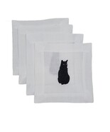 Lettermade Black Cat Embroidered Cocktail Napkins - Set of 4 - €46,88 EUR