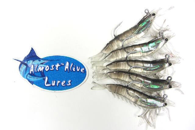 Almost Alive Lures Artificial Shrimp Lure Bait with Hook Black/Clear 5 Pack - $8.99