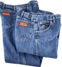 Wrangler Jeans Mens 35x32 Blue Retro Relaxed Bootcut Western Cowboy 22MW... - £54.48 GBP