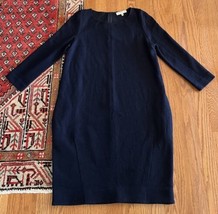 Antonelli Firenze Sheath navy blue 3/4 Sleeve Dress IT 40 US 4 Pockets wool - £38.81 GBP