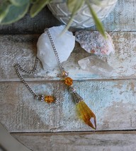 Pretty Gold Crystal and Glass Pendulum - $16.95