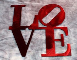 Love Word (Boxed) - Metal Wall Art - Red 6&quot; x 6&quot; - £14.53 GBP
