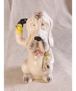 Vintage Ceramic Basset Hound Dog &amp; Pistol Money Bank - £18.10 GBP