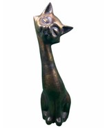 Vintage Brass Toned Siamese Cat Metal Figurine 15&quot; - £39.30 GBP