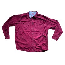 Wrangler Mens Button Up Shirt XL Maroon Red Long Sleeve Work Utility - £11.96 GBP