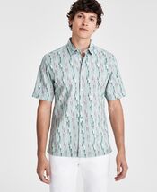 Alfani Men's Nightfall Regular-Fit Geo-Print Button-Down Shirt Green Mul... - $17.99