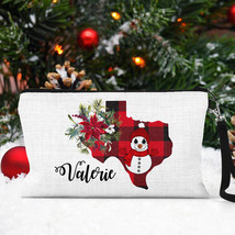 Texas Christmas Gift For Women, Texas Christmas Gift Bag, Cute Snowman Makeup Ba - £12.57 GBP