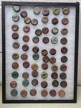 Vtg Bottle Cap Display of 60 - Pepsi Whistle Bubble Up ChocOla Coca-Cola... - $5,762.66 MXN