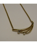 Avon Vintage Gold Tone Sweeping Sparkle Necklace With Curb Link Chain - £8.79 GBP