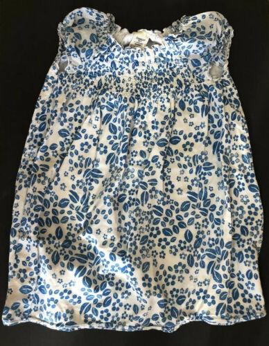 Osh Kosh B’Gosh Blue & White Floral Flower Print Short Sleeve Sun Dress Girl’s 5 - $7.91