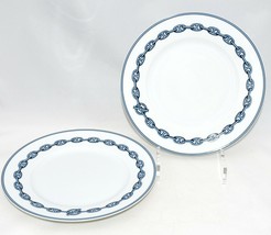 Hermes Chaine D&#39;ancre Dessert Plate 8.9” Set of 2 Blue 22 cm 022 - £217.74 GBP